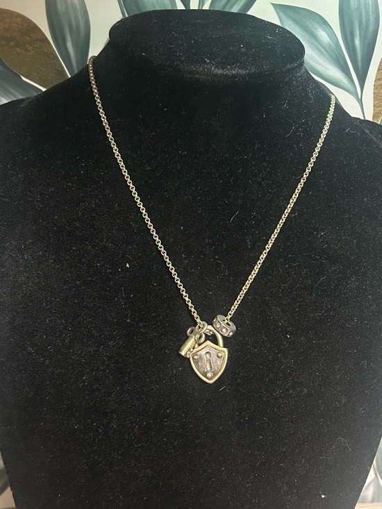 Fossil Jewelry - Vintage Fossil Lock and Key Charm Necklace